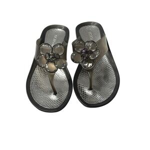 BCBGGeneration BG Magnolia Jelly‎ Flip Flops 8 3D Floral Accent